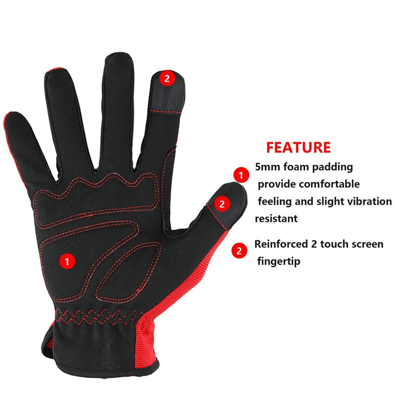 DULFINE High Performance Work Gloves For Men(3 Pairs Pack), High Dexterity Touch Screen For Multipurpose,Excellent Grip (Large) - Image 3